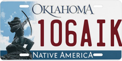 OK license plate 106AIK