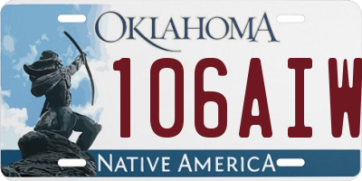OK license plate 106AIW