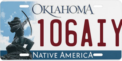 OK license plate 106AIY