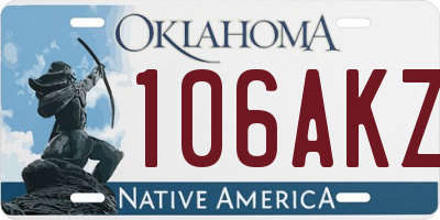 OK license plate 106AKZ