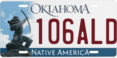 OK license plate 106ALD