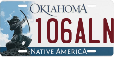 OK license plate 106ALN