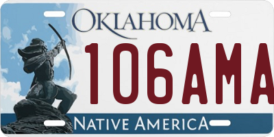 OK license plate 106AMA