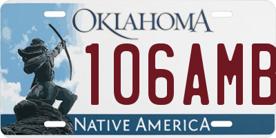 OK license plate 106AMB