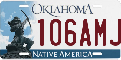 OK license plate 106AMJ