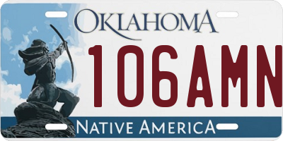 OK license plate 106AMN