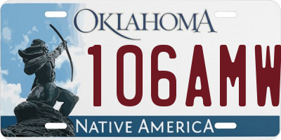 OK license plate 106AMW