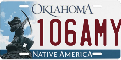 OK license plate 106AMY