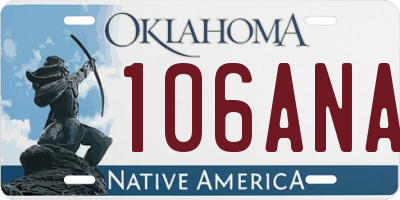 OK license plate 106ANA
