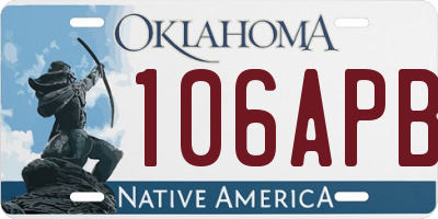 OK license plate 106APB