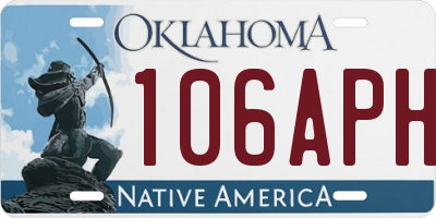 OK license plate 106APH