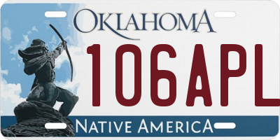 OK license plate 106APL
