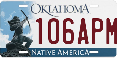 OK license plate 106APM