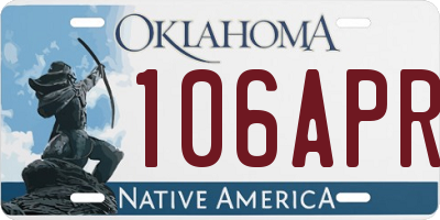 OK license plate 106APR