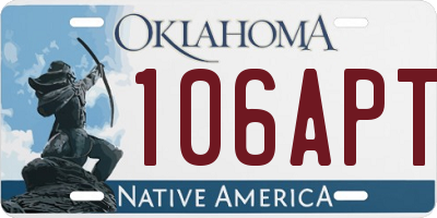 OK license plate 106APT