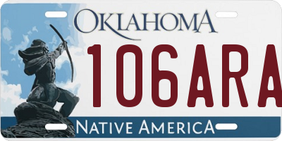 OK license plate 106ARA