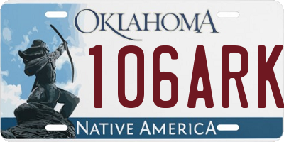 OK license plate 106ARK