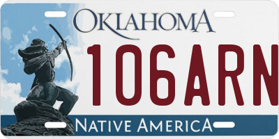 OK license plate 106ARN