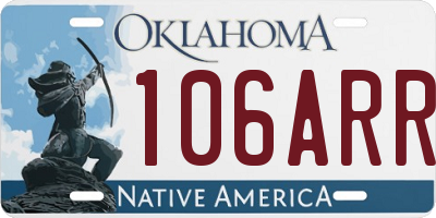 OK license plate 106ARR