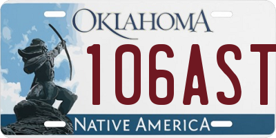 OK license plate 106AST