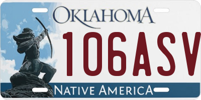 OK license plate 106ASV