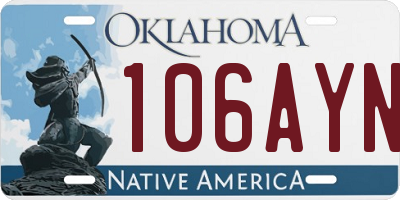 OK license plate 106AYN