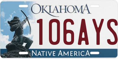 OK license plate 106AYS