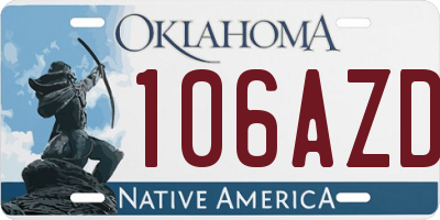 OK license plate 106AZD