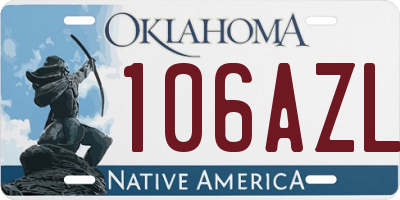 OK license plate 106AZL