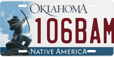 OK license plate 106BAM
