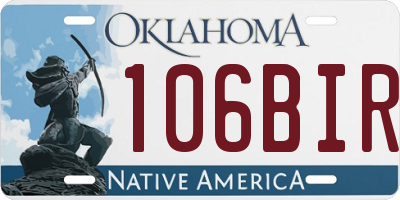 OK license plate 106BIR