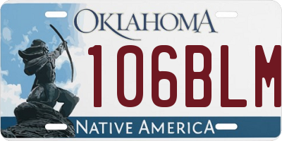 OK license plate 106BLM