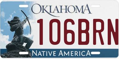 OK license plate 106BRN