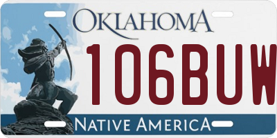 OK license plate 106BUW