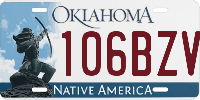 OK license plate 106BZV