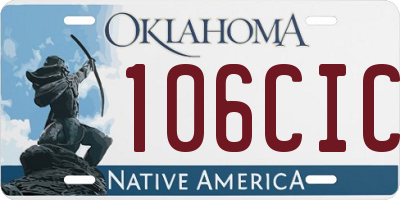 OK license plate 106CIC