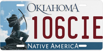 OK license plate 106CIE