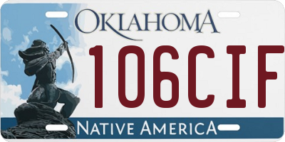 OK license plate 106CIF