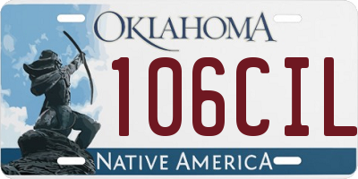 OK license plate 106CIL