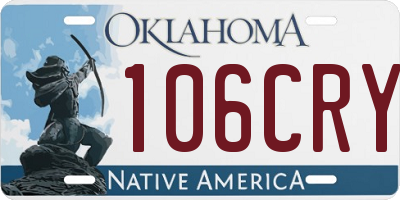 OK license plate 106CRY