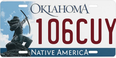 OK license plate 106CUY