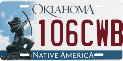 OK license plate 106CWB