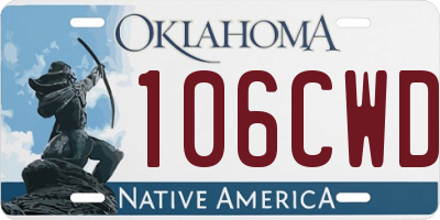 OK license plate 106CWD