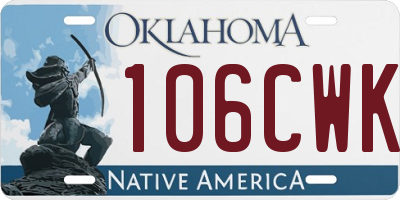 OK license plate 106CWK