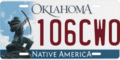 OK license plate 106CWO