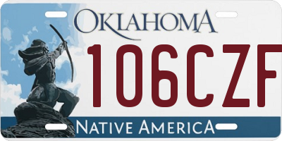 OK license plate 106CZF