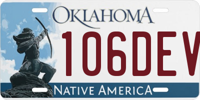 OK license plate 106DEV