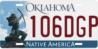 OK license plate 106DGP