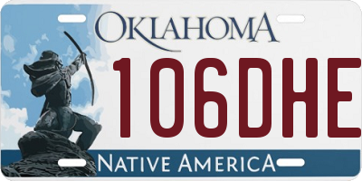OK license plate 106DHE