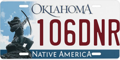 OK license plate 106DNR